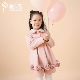 非质量问题不退换   PureShare女童公主裙新款时髦加厚毛呢秋冬款连衣裙-泡芙女孩