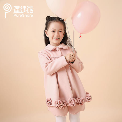 非质量问题不退换   PureShare女童公主裙新款时髦加厚毛呢秋冬款连衣裙-泡芙女孩 商品图0