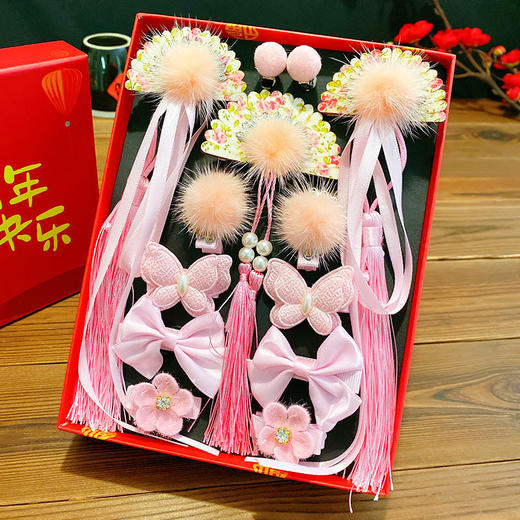 【中国风新年儿童发饰礼盒】过年发夹新年古装头饰女童发卡公主女宝宝古风汉服发饰礼品 商品图7