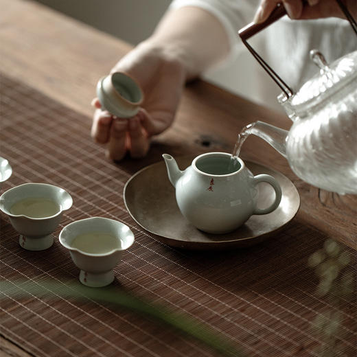 束刻/四季良辰/潘壶古青瓷 手工茶壶功夫茶具泡茶壶单壶 口径4.5cm 高8cm 容量130ml 商品图2