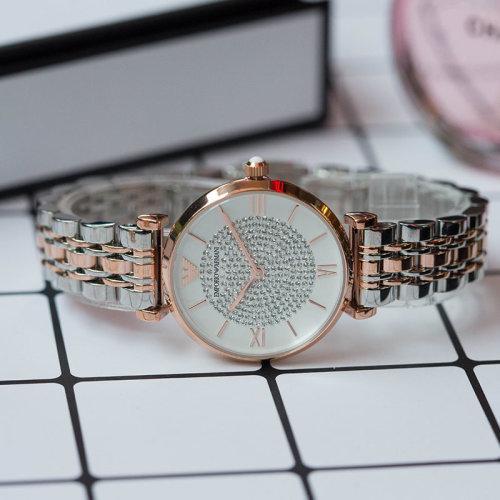 Emporio Armani/安普里奥阿玛尼满天星手表 佟丽娅明星同款 钢质表带时尚休闲石英女士腕表 AR1926 商品图3