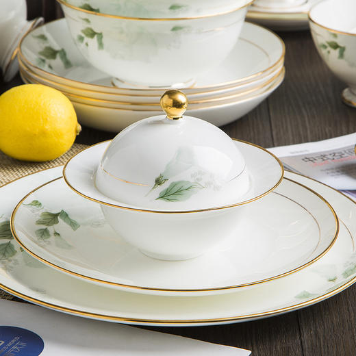 自然醒绿罗裳60件骨瓷餐具套装TXTX 商品图2