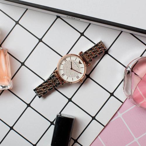 Emporio Armani/安普里奥阿玛尼满天星手表 佟丽娅明星同款 钢质表带时尚休闲石英女士腕表 AR1926 商品图2