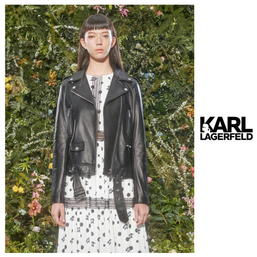 KARL LAGERFELD老佛爷  经典机车女式皮衣 【瑕疵看图】 商品图0
