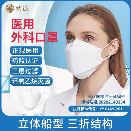 立体船型医用外科口罩   灭菌级医疗标准   三层防护 现货包邮 商品图0