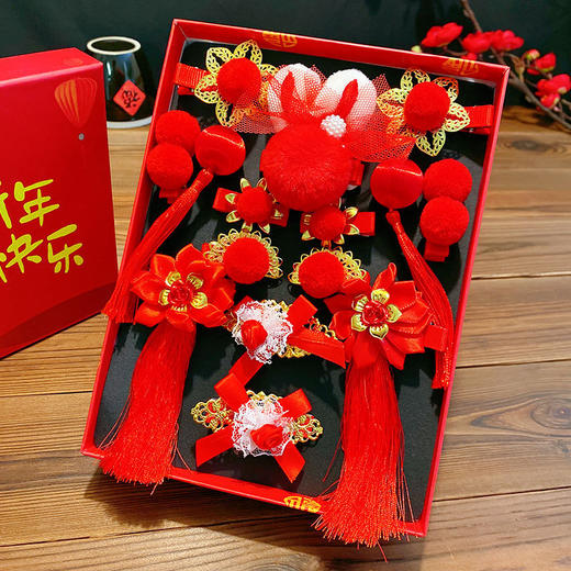 【中国风新年儿童发饰礼盒】过年发夹新年古装头饰女童发卡公主女宝宝古风汉服发饰礼品 商品图6