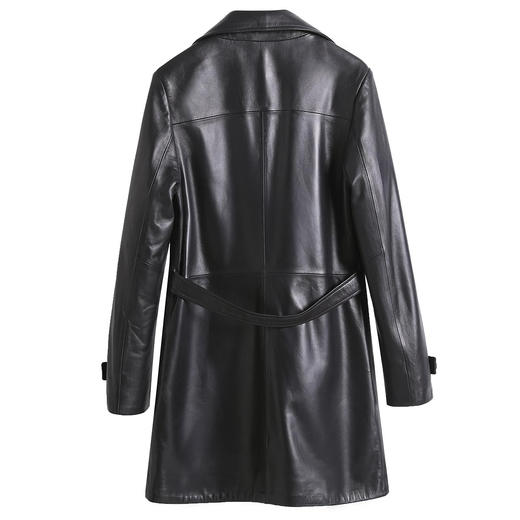 XB021422  雪豹  高街风时尚无涂层绵羊皮真皮皮衣女士风衣 商品图1