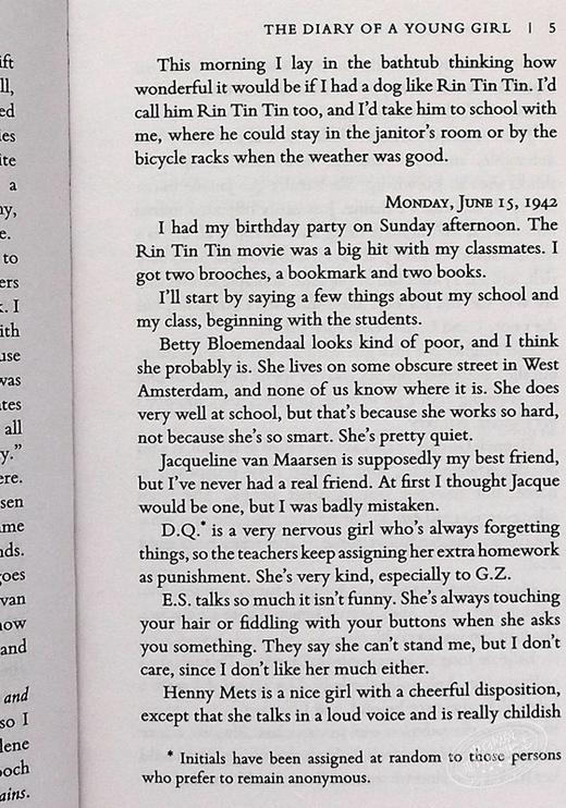 【中商原版】安妮日记英文原版小说 英文版 The Diary of a Young Girl 进口美国原版 商品图4