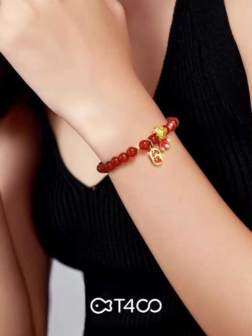 【虎虎生威旗开得胜】T400红玛瑙手串小老虎福虎生威红玛瑙手串纳福锦鲤红玛瑙手链 商品图3