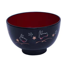 黑色描金兔子树脂碗 370ml