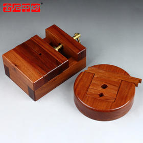 金石印坊精品花梨木方形篆刻印床 圆形篆刻印床  YCM-4 篆刻器具印床刻印工具