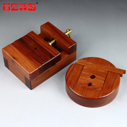 金石印坊精品花梨木方形篆刻印床 圆形篆刻印床  YCM-4 篆刻器具印床刻印工具 商品图0