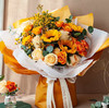 【一心向阳】向日葵➕香槟玫瑰➕火焰玫瑰时尚大气花束 商品缩略图0