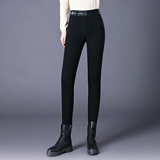 HY  qbs2131高腰显瘦弹力小脚裤加大码休闲铅笔裤 商品图2