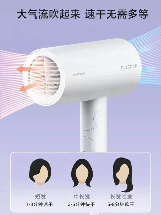 飞科电吹风机家用宿舍负离子护发大功率轻音网红吹风筒FH6276 商品图0