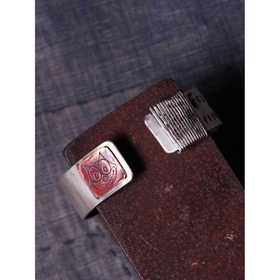 西亓好物/方形紫铜纯银手工手镯