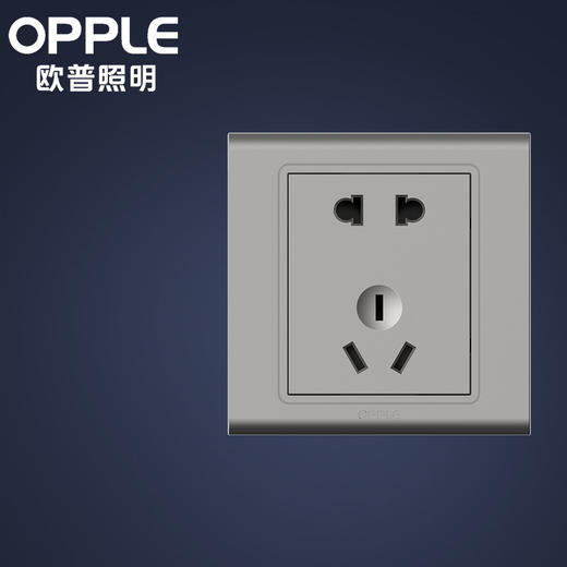 欧普（OPPLE）开关插座W51悦动深空灰五孔usb16a多孔空调面板墙壁家用86型 商品图2