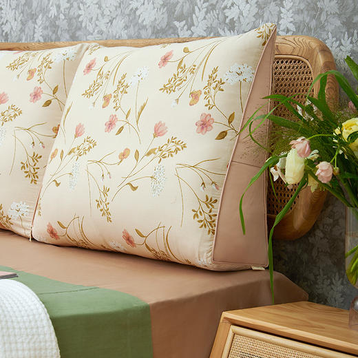 秋意丁香二联三联床头大靠枕 商品图0