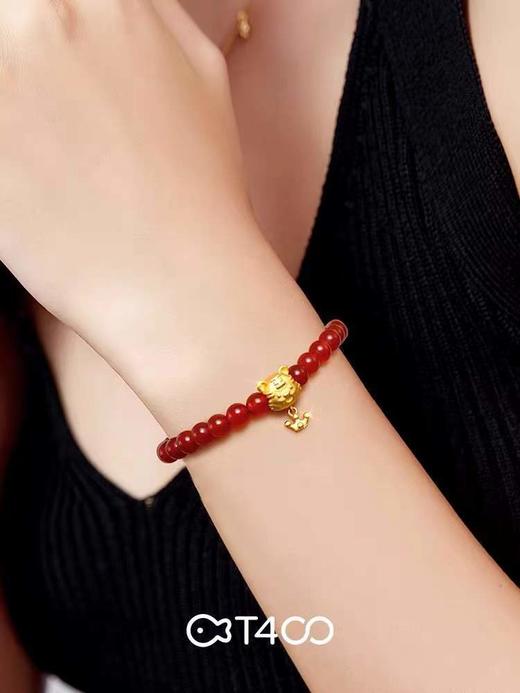 【虎虎生威旗开得胜】T400红玛瑙手串小老虎福虎生威红玛瑙手串纳福锦鲤红玛瑙手链 商品图0
