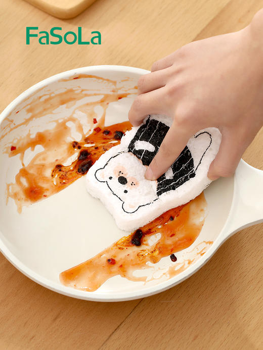 FaSoLa压缩木浆棉厨房洗碗海绵魔术擦刷碗清洁锅不沾油百洁布神器 商品图2