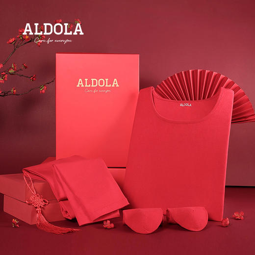 雅黛丽红色新年内衣套装本命年女士男士结婚新娘袜子秋衣秋裤礼盒 商品图4