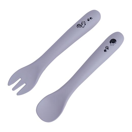 森林小伙伴树脂勺叉套装 灰色 商品图0