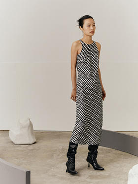 HeyDress格子女春夏小众设计感收腰显瘦中长款格纹背心裙子