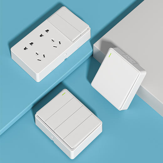 欧普（OPPLE）明装开关5五孔插座明线明盒墙面墙壁多孔超薄带明悦开关面板W61明月经典白 商品图5