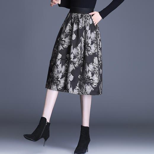 2022春季新款高腰a字裙中长款花苞蓬蓬伞裙大码 TY8105 商品图0