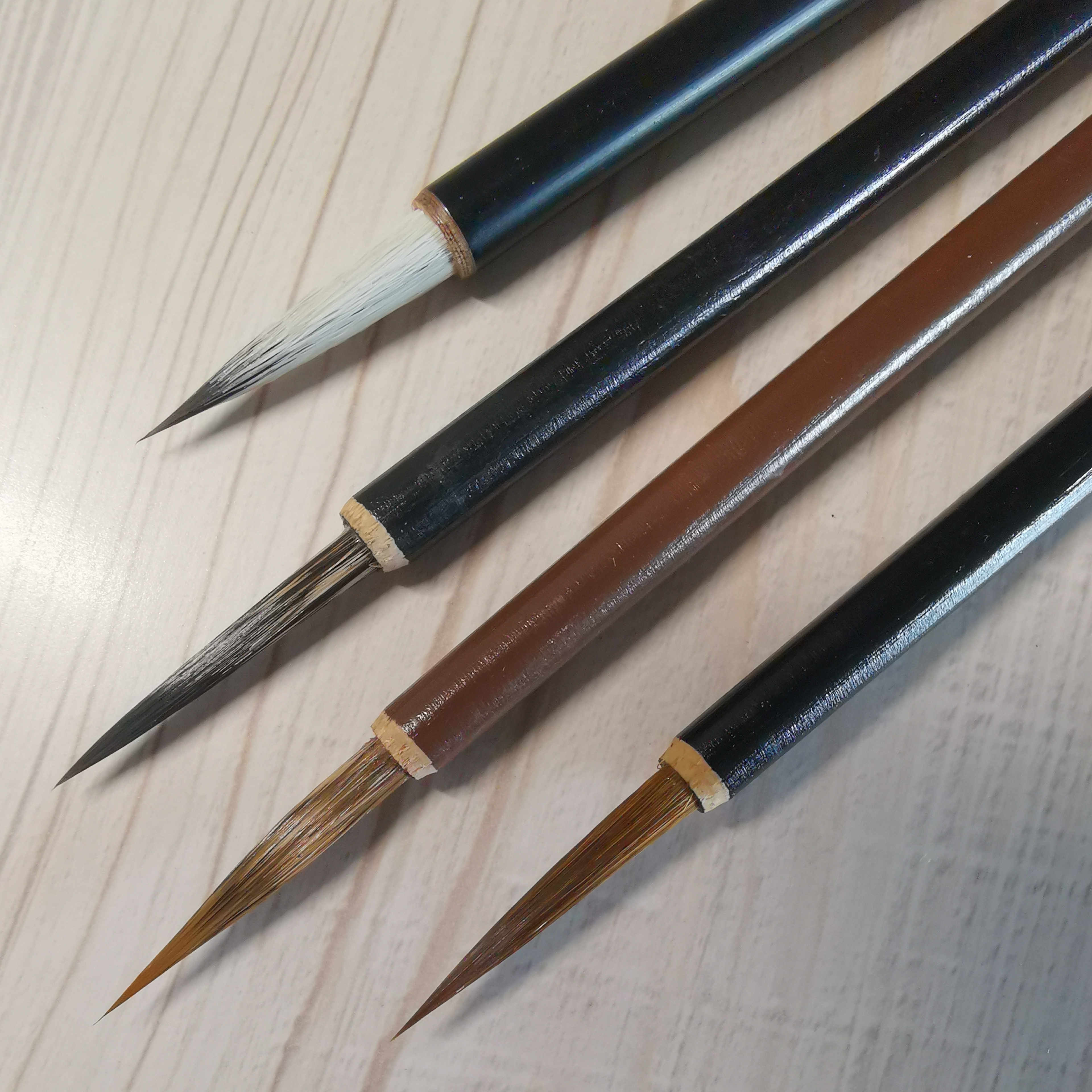 【四毫勾线】狼毫 紫毫 石獾 鼠须 适合国画勾边、画柳竹叶 书法适合写瘦金体