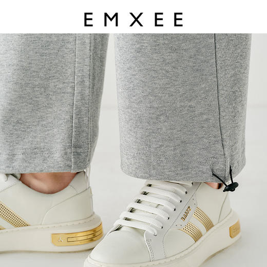 嫚熙休闲裤秋冬外穿加绒加厚阔腿怀孕期直筒卫裤 商品图2