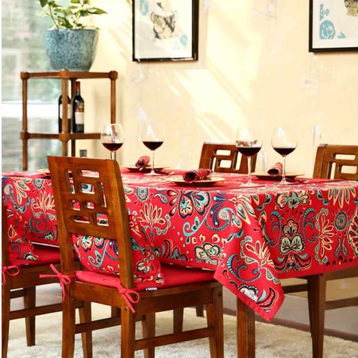 红红火火-大红色茶几盖布餐桌布140*200cm 商品图0
