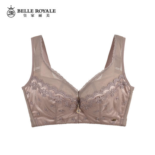 【秒杀品不退不换】皇家丽美3/4薄款棉杯记忆钛圈文胸透气蕾丝花边WJ1802-1 商品图1