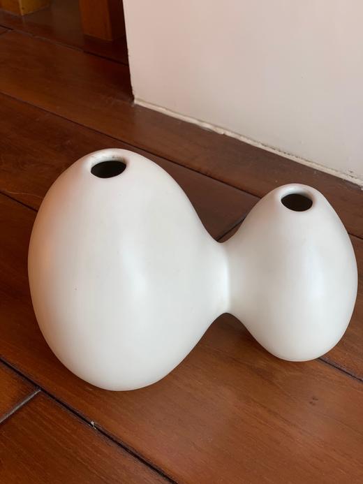 日本中古蛋形陶瓷花器 罕见器型X0320 商品图5