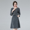 2022春季小香风灰轻奢毛绒短款外套A字半身裙两件套  BHS 商品缩略图2