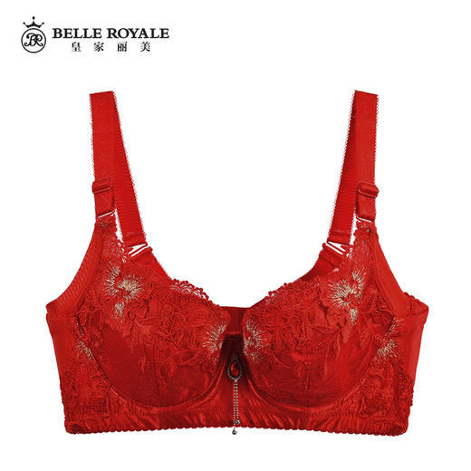 【秒杀品不退不换】皇家丽美聚拢调整型文胸蕾丝刺绣防滑上托夏季薄款W1377-1 商品图1