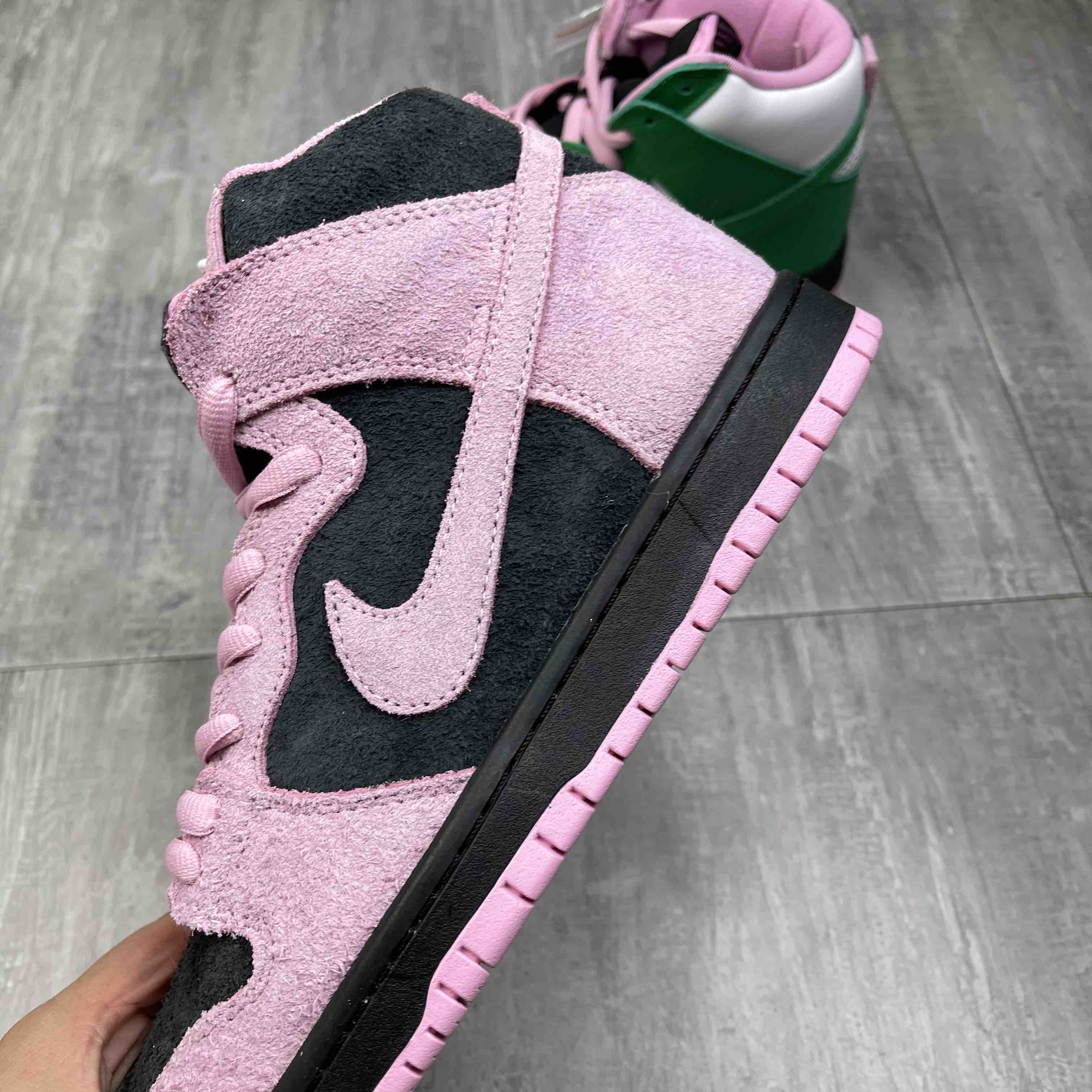 sb dunk high pro prm " 王一博同款 高帮 负片反转 黑粉绿 运动休闲