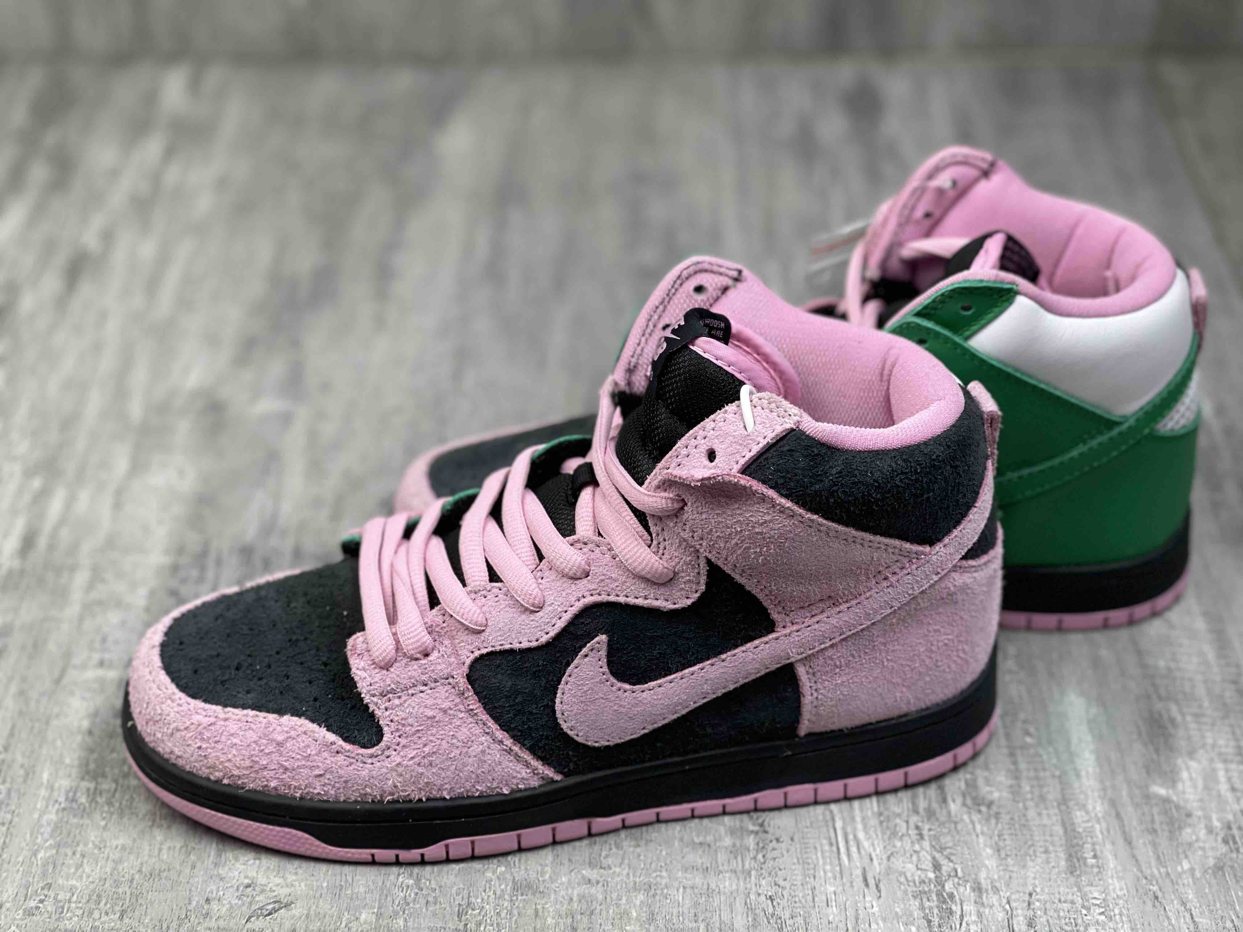 sb dunk high pro prm " 王一博同款 高帮 负片反转 黑粉绿 运动休闲