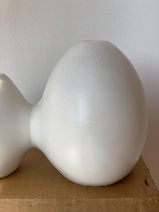 日本中古蛋形陶瓷花器 罕见器型X0320 商品图8