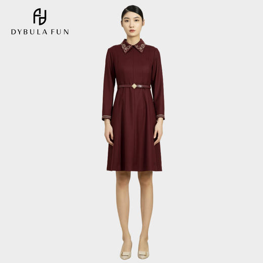 戴布拉芬连衣裙优雅纯色时尚修身显瘦 L25A518 商品图0