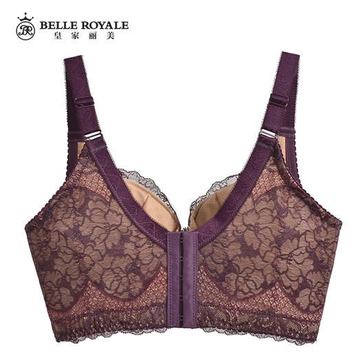 【秒杀品不退不换】皇家丽美蕾丝收副乳五排扣聚拢调整型文胸W1688-2 商品图4