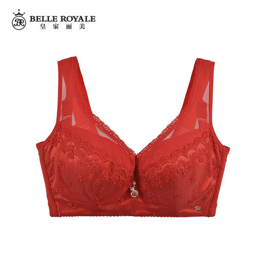 【秒杀品不退不换】皇家丽美3/4薄款棉杯记忆钛圈文胸透气蕾丝花边WJ1802-1 商品图0