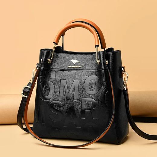 lv89 2021新款中年妈妈包百搭大容量牛皮单肩手提斜挎包 商品图3