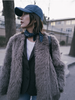 HIDEMI 灰色长毛简约短款大衣 商品缩略图4