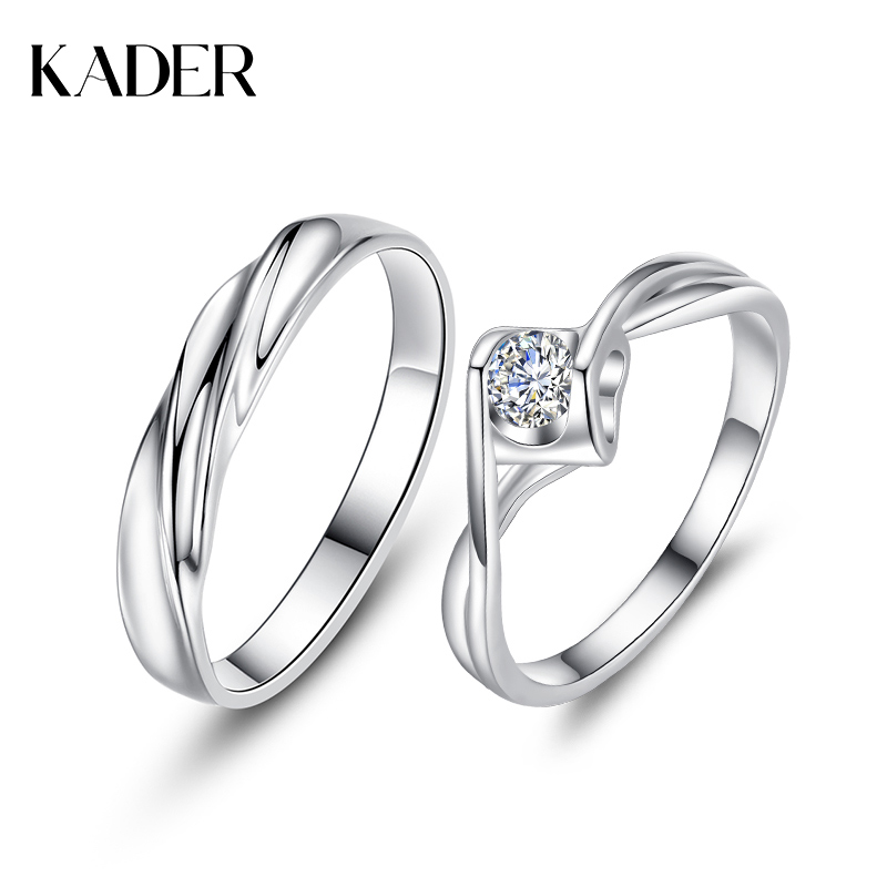 KADER 一生真爱情侣戒指（支持刻字）
纯银男女一对对戒轻奢小众新年求婚钻戒