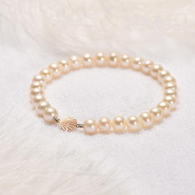 W3136119992010  京润珍珠gNpearl	【口碑爆款】海贝K金手链金镶淡水珍珠手链6-7MM 【带绳重量10.9克】