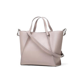 825840035292  爱步Ecco新款手提包女 百搭单肩斜挎手拎包包大容量9105490【灰粉色、均码 瑕疵看图】【材质：皮革】【38*28*12.5cm】