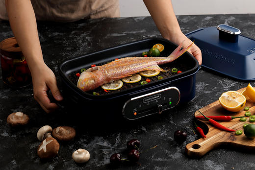 摩飞网红多功能锅 家用一体料理锅 蒸煮炒煎 配件平盘/六圆盘/丸子盘 商品图2