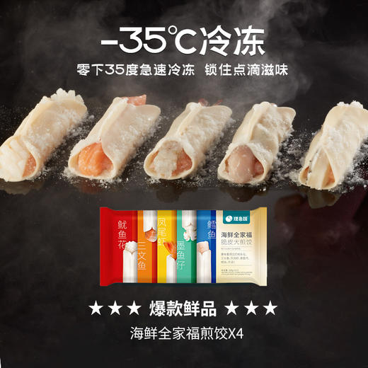 理象国 玉米蔬菜猪肉水饺*1+海鲜全家福煎饺*1 2盒装 煎饺200g/5只/盒（含5种口味） [福利品] 商品图5