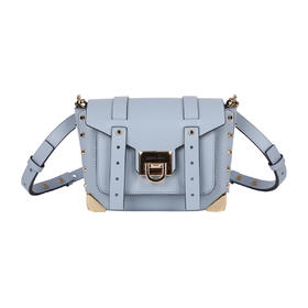 193599516042 迈克高仕MICHAEL KORS  MANHATTAN 铆钉翻盖邮差包单肩斜挎包 19 x 11 x 15 cm【皮皱 金属花 污渍】